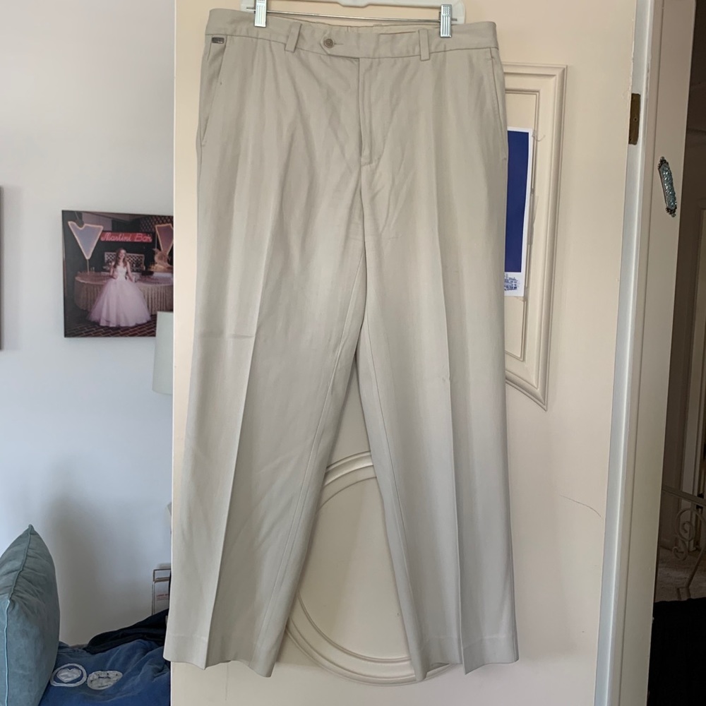 Men’s Tommy Bahama Silk/ Cotton Flat Front Pants